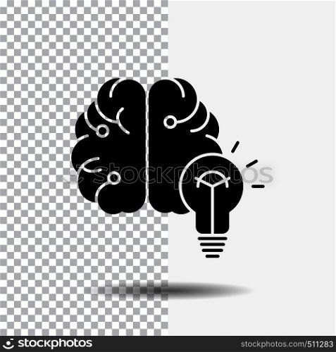 idea, business, brain, mind, bulb Glyph Icon on Transparent Background. Black Icon. Vector EPS10 Abstract Template background