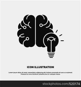 idea, business, brain, mind, bulb Icon. glyph vector gray symbol for UI and UX, website or mobile application. Vector EPS10 Abstract Template background