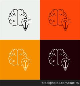 idea, business, brain, mind, bulb Icon Over Various Background. Line style design, designed for web and app. Eps 10 vector illustration. Vector EPS10 Abstract Template background