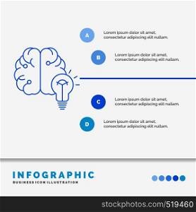 idea, business, brain, mind, bulb Infographics Template for Website and Presentation. Line Blue icon infographic style vector illustration. Vector EPS10 Abstract Template background