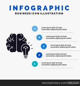 idea, business, brain, mind, bulb Infographics Template for Website and Presentation. GLyph Gray icon with Blue infographic style vector illustration.. Vector EPS10 Abstract Template background