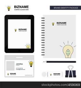 Idea Business Logo, Tab App, Diary PVC Employee Card and USB Brand Stationary Package Design Vector Template
