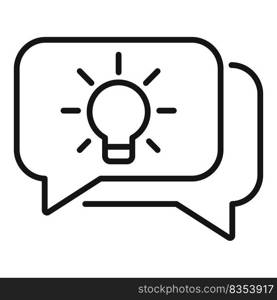 Idea chat icon outline vector. Bulb creative. Think mind. Idea chat icon outline vector. Bulb creative