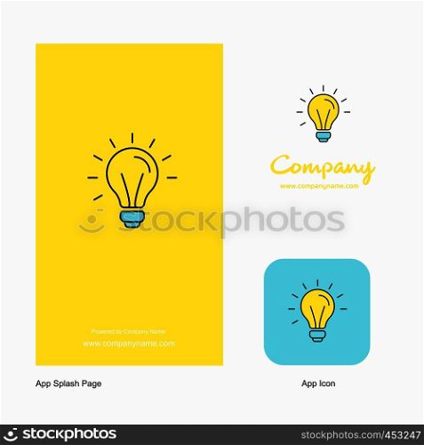 Idea Company Logo App Icon and Splash Page Design. Creative Business App Design Elements