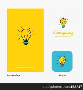 Idea Company Logo App Icon and Splash Page Design. Creative Business App Design Elements