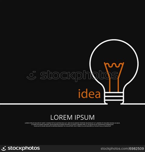 Idea concept background with light bulb. Technology innovation, vector illustration. Idea concept background with light bulb