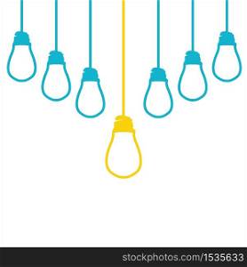 Idea concept - Light bulb hanging from the ceiling