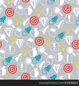 Idea concept seamless pattern in flat design style.