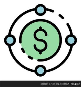 Idea crowdfunding icon. Outline idea crowdfunding vector icon color flat isolated. Idea crowdfunding icon color outline vector