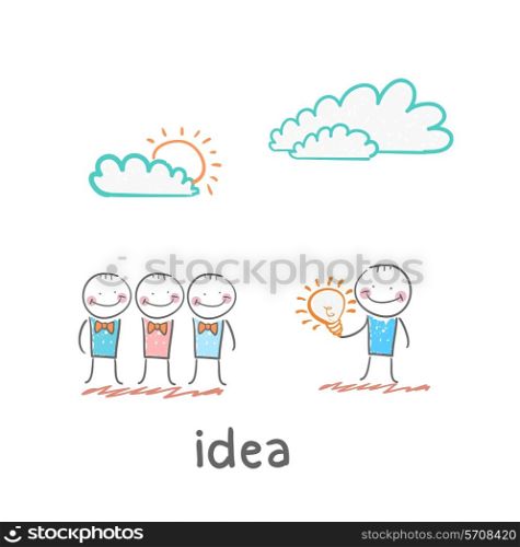 idea. Fun cartoon style illustration. The situation of life.