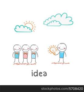 idea. Fun cartoon style illustration. The situation of life.