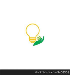 Idea hand bulp lam logo icon illustration