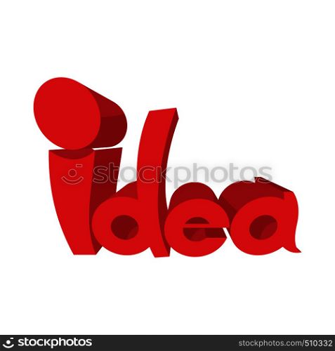 Idea icon in cartoon style on a white background . Idea icon, cartoon style