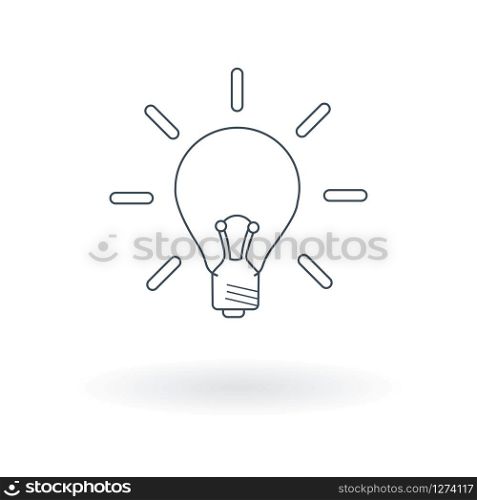 Idea icon. Light lamp bulb. Flat icon on white background.