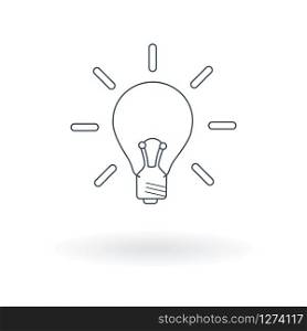Idea icon. Light lamp bulb. Flat icon on white background.