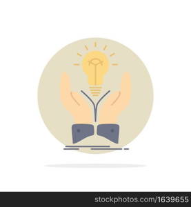 idea, ideas, creative, share, hands Flat Color Icon Vector