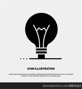 Idea, Innovation, Invention, Light bulb solid Glyph Icon vector