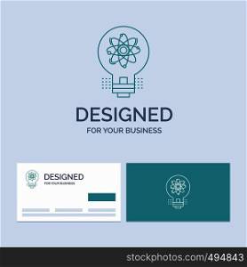 idea, innovation, light, solution, startup Business Logo Line Icon Symbol for your business. Turquoise Business Cards with Brand logo template. Vector EPS10 Abstract Template background