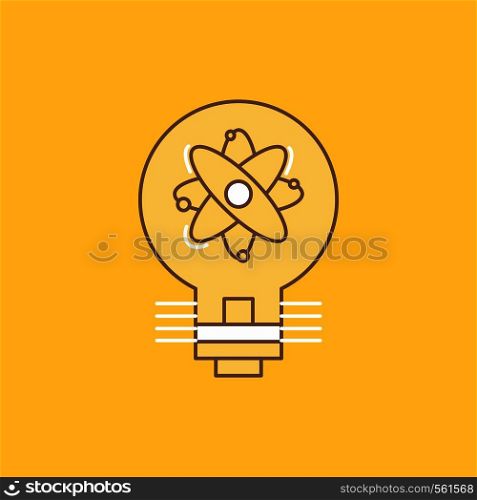 idea, innovation, light, solution, startup Flat Line Filled Icon. Beautiful Logo button over yellow background for UI and UX, website or mobile application. Vector EPS10 Abstract Template background