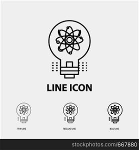 idea, innovation, light, solution, startup Icon in Thin, Regular and Bold Line Style. Vector illustration. Vector EPS10 Abstract Template background