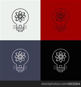idea, innovation, light, solution, startup Icon Over Various Background. Line style design, designed for web and app. Eps 10 vector illustration. Vector EPS10 Abstract Template background
