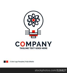 idea, innovation, light, solution, startup Logo Design. Blue and Orange Brand Name Design. Place for Tagline. Business Logo template.