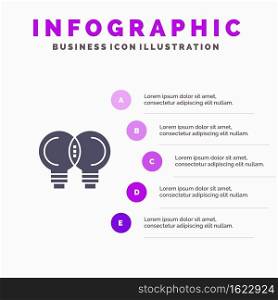 Idea, Innovation, Mechanic, Thinking Solid Icon Infographics 5 Steps Presentation Background
