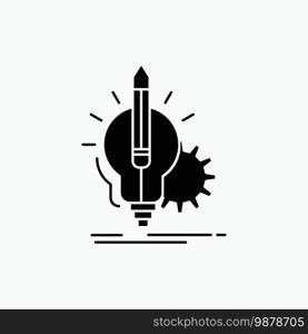 Idea, insight, key, l&, lightbulb Glyph Icon. Vector isolated illustration. Vector EPS10 Abstract Template background