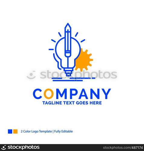 Idea, insight, key, lamp, lightbulb Blue Yellow Business Logo template. Creative Design Template Place for Tagline.