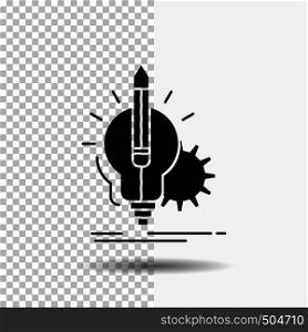 Idea, insight, key, lamp, lightbulb Glyph Icon on Transparent Background. Black Icon. Vector EPS10 Abstract Template background