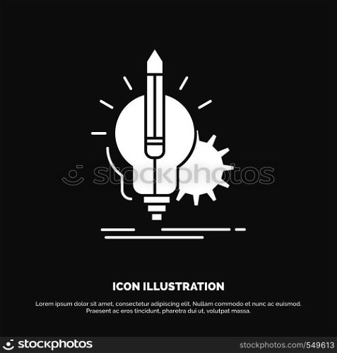 Idea, insight, key, lamp, lightbulb Icon. glyph vector symbol for UI and UX, website or mobile application. Vector EPS10 Abstract Template background