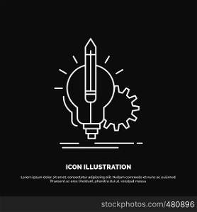 Idea, insight, key, lamp, lightbulb Icon. Line vector symbol for UI and UX, website or mobile application. Vector EPS10 Abstract Template background