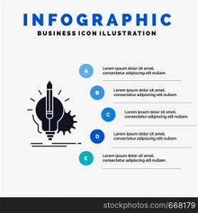 Idea, insight, key, lamp, lightbulb Infographics Template for Website and Presentation. GLyph Gray icon with Blue infographic style vector illustration.. Vector EPS10 Abstract Template background