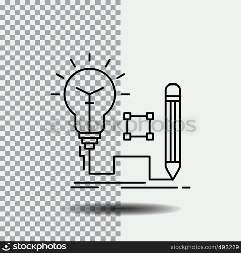 Idea, insight, key, lamp, lightbulb Line Icon on Transparent Background. Black Icon Vector Illustration. Vector EPS10 Abstract Template background