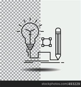 Idea, insight, key, lamp, lightbulb Line Icon on Transparent Background. Black Icon Vector Illustration. Vector EPS10 Abstract Template background