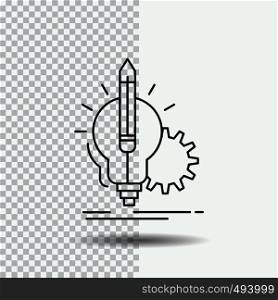 Idea, insight, key, lamp, lightbulb Line Icon on Transparent Background. Black Icon Vector Illustration. Vector EPS10 Abstract Template background