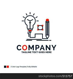 Idea, insight, key, lamp, lightbulb Logo Design. Blue and Orange Brand Name Design. Place for Tagline. Business Logo template.