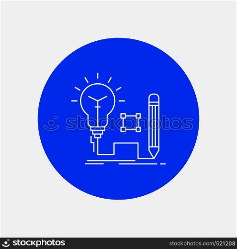 Idea, insight, key, lamp, lightbulb White Line Icon in Circle background. vector icon illustration. Vector EPS10 Abstract Template background
