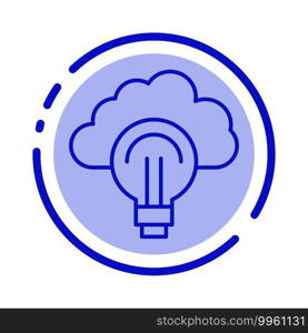 Idea, Light, Bulb, Focus, Success Blue Dotted Line Line Icon