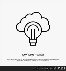 Idea, Light, Bulb, Focus, Success Line Icon Vector