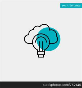 Idea, Light, Bulb, Focus, Success turquoise highlight circle point Vector icon