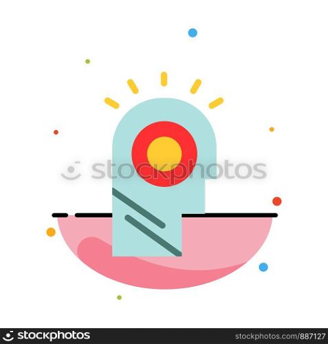 Idea, Light, Man, Hat Abstract Flat Color Icon Template
