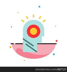 Idea, Light, Man, Hat Abstract Flat Color Icon Template