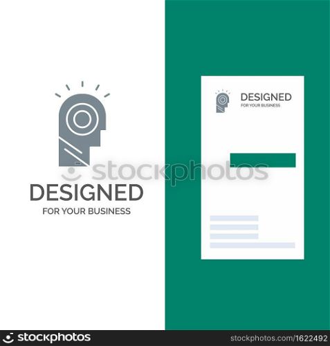 Idea, Light, Man, Hat Grey Logo Design and Business Card Template