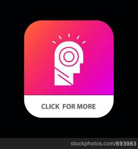Idea, Light, Man, Hat Mobile App Button. Android and IOS Glyph Version