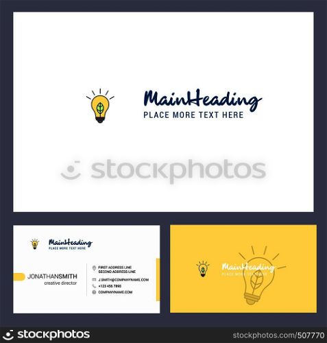 Idea Logo design with Tagline & Front and Back Busienss Card Template. Vector Creative Design