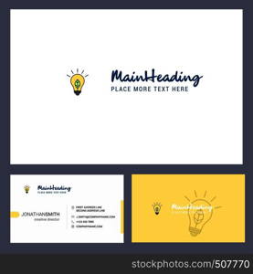 Idea Logo design with Tagline & Front and Back Busienss Card Template. Vector Creative Design