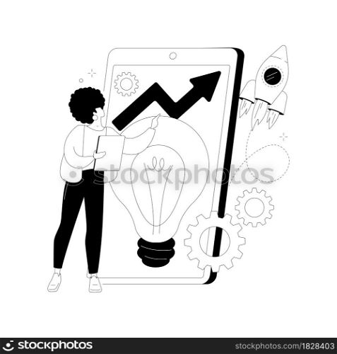 Idea management abstract concept vector illustration. Grow new idea, project management, alternative thinking, find solution, product development stage, brainstorming process abstract metaphor.. Idea management abstract concept vector illustration.