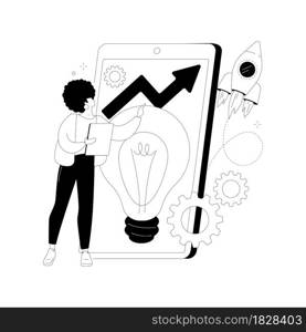 Idea management abstract concept vector illustration. Grow new idea, project management, alternative thinking, find solution, product development stage, brainstorming process abstract metaphor.. Idea management abstract concept vector illustration.