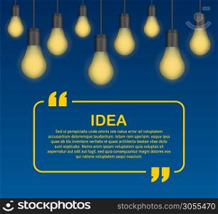 idea quote with light bulb with gears. Vector stock illustration. idea quote with light bulb with gears. Vector stock illustration.
